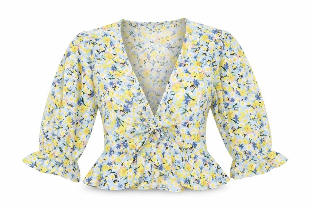 Womens UK Size 8 Quiz Multicoloured Wrap Blouse