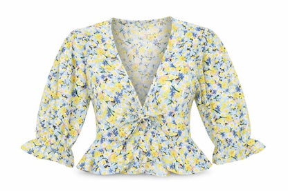 Womens UK Size 8 Quiz Multicoloured Wrap Blouse