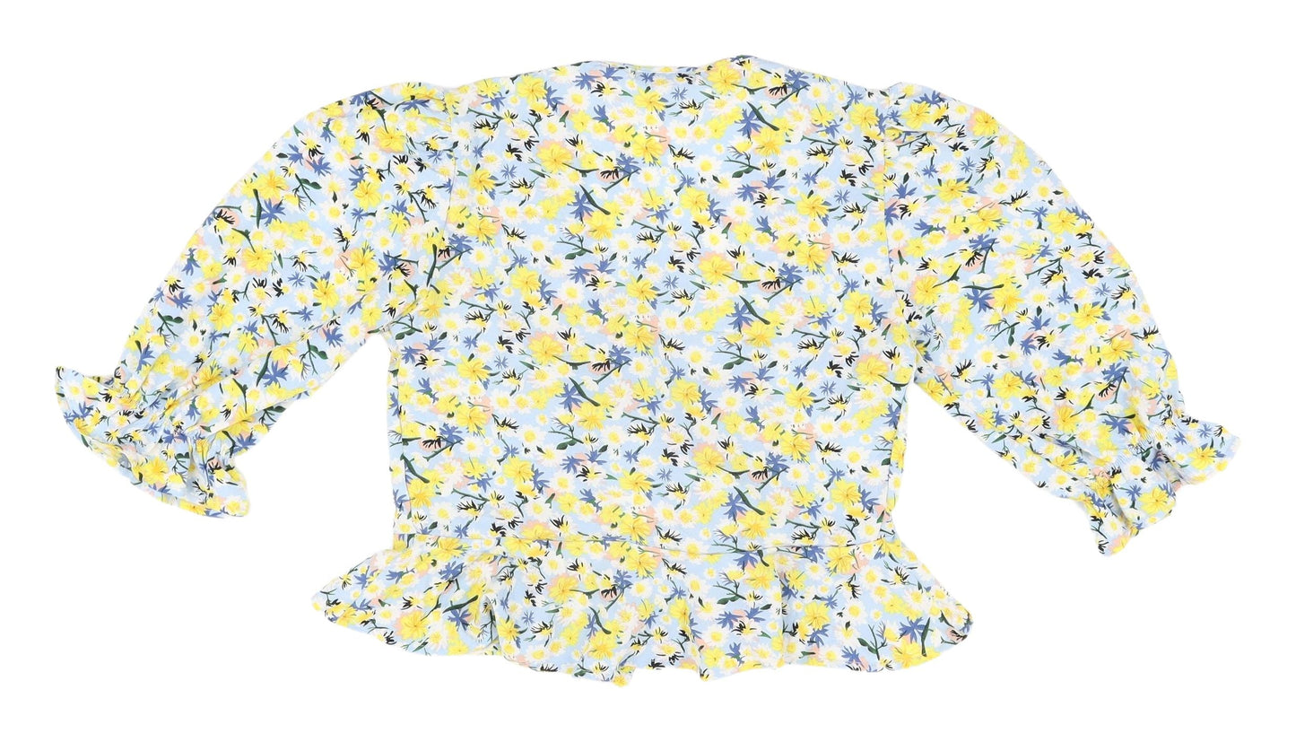 Quiz Women's Floral Wrap Blouse 3/4 Sleeve Size 8
