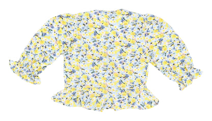 Quiz Women's Floral Wrap Blouse 3/4 Sleeve Size 8