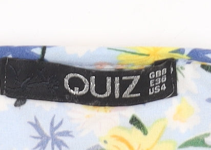 Quiz Women's Floral Wrap Blouse 3/4 Sleeve Size 8