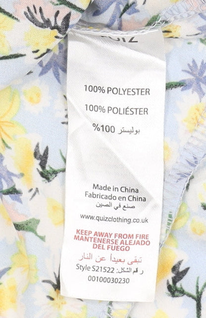 Quiz Women's Floral Wrap Blouse 3/4 Sleeve Size 8