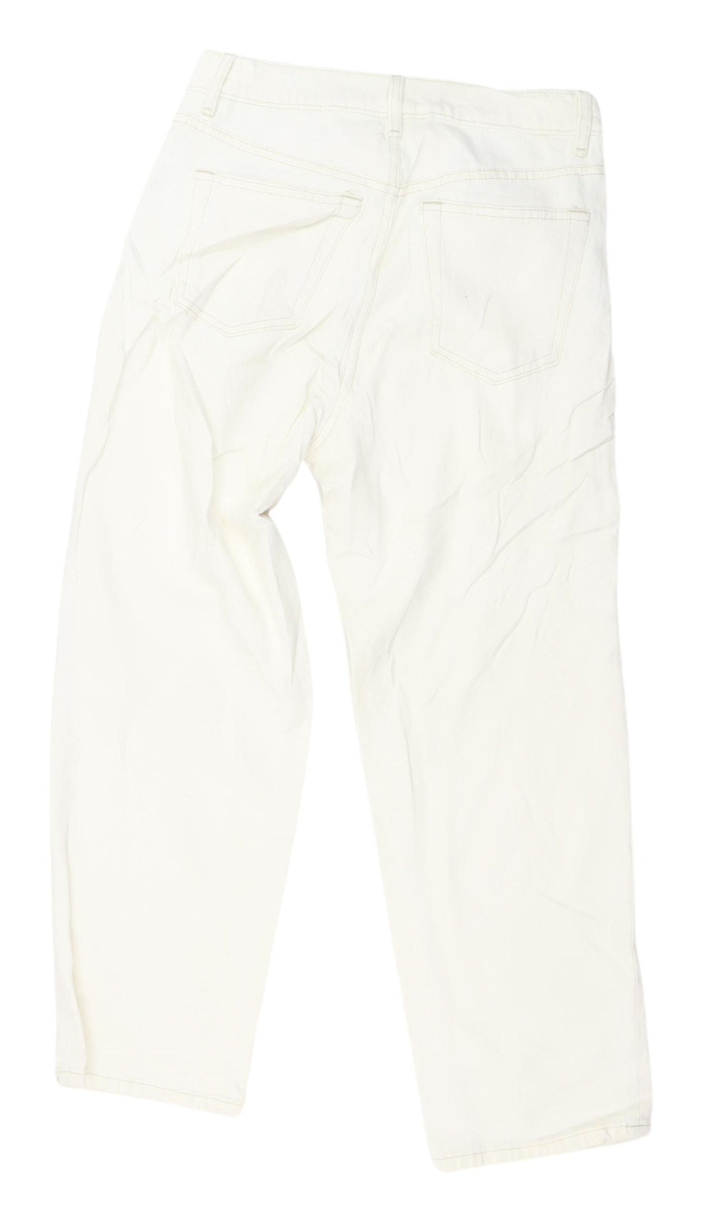 Womens UK Size 6 Marks and Spencer Regular Fit Straight Ivory Jeans