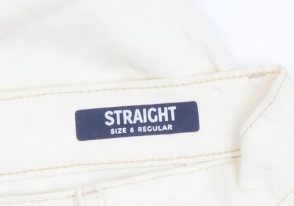 Womens UK Size 6 Marks and Spencer Regular Fit Straight Ivory Jeans