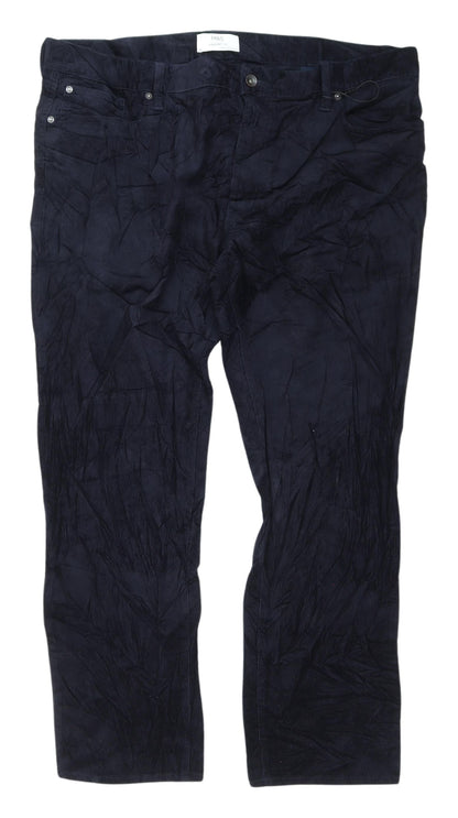 Marks and Spencer Men's Blue Corduroy Trousers, Size 46
