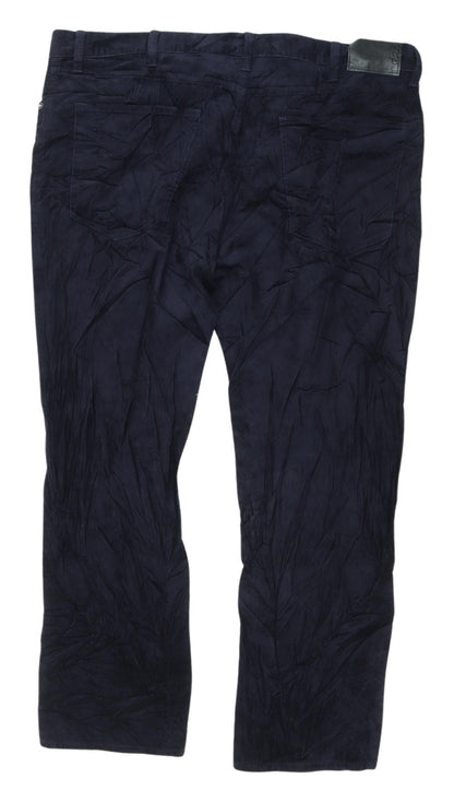 Marks and Spencer Men's Blue Corduroy Trousers, Size 46
