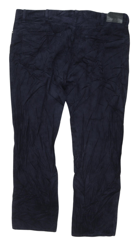 Marks and Spencer Men's Blue Corduroy Trousers, Size 46