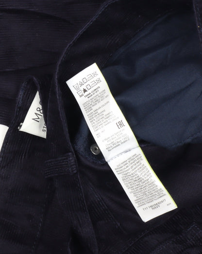 Marks and Spencer Men's Blue Corduroy Trousers, Size 46