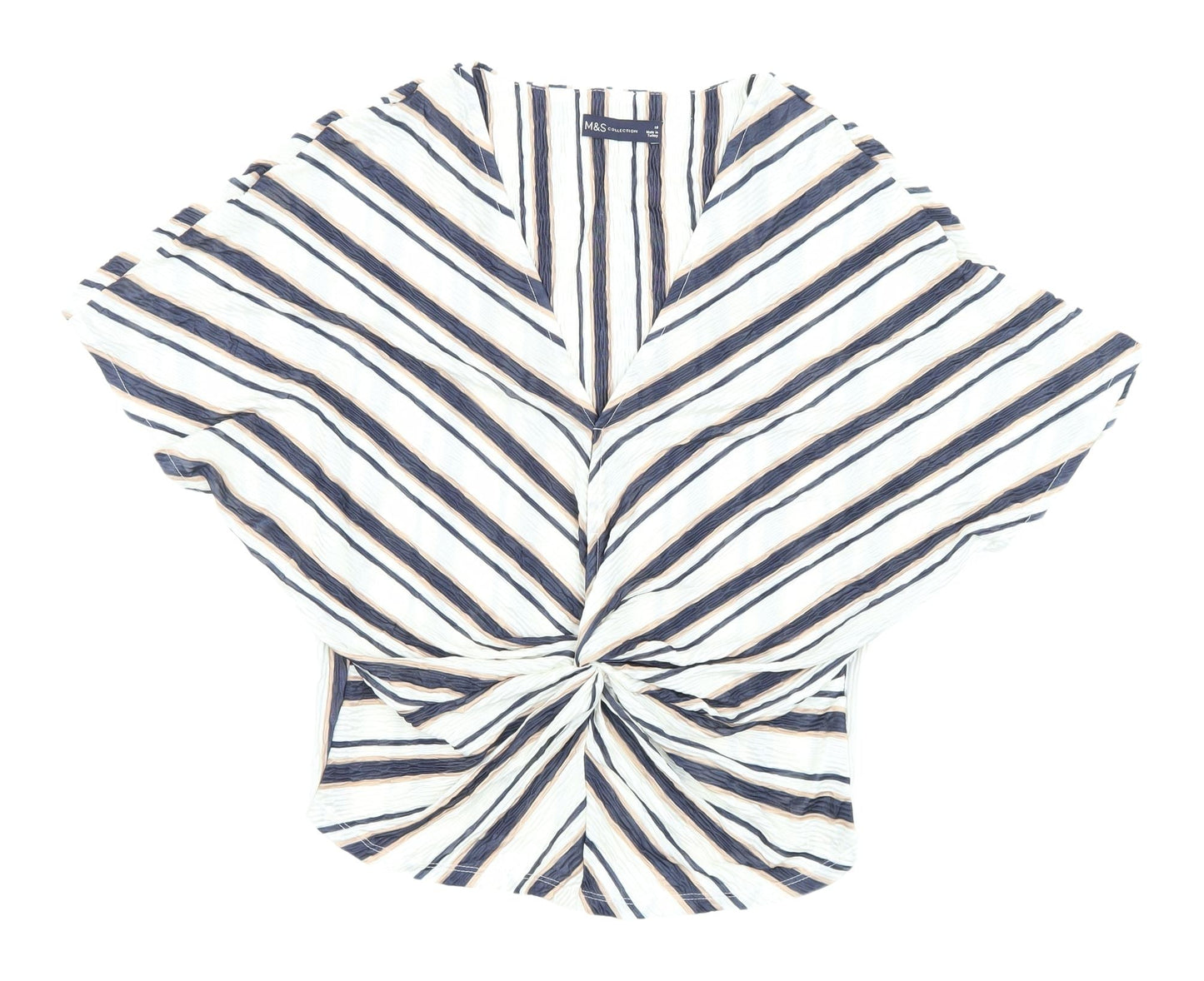Womens UK Size 10 Marks and Spencer White Cropped Blouse