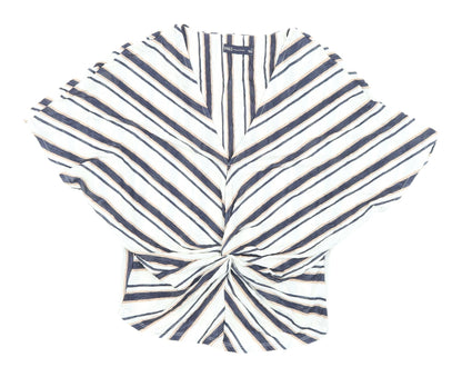 Womens UK Size 10 Marks and Spencer White Cropped Blouse
