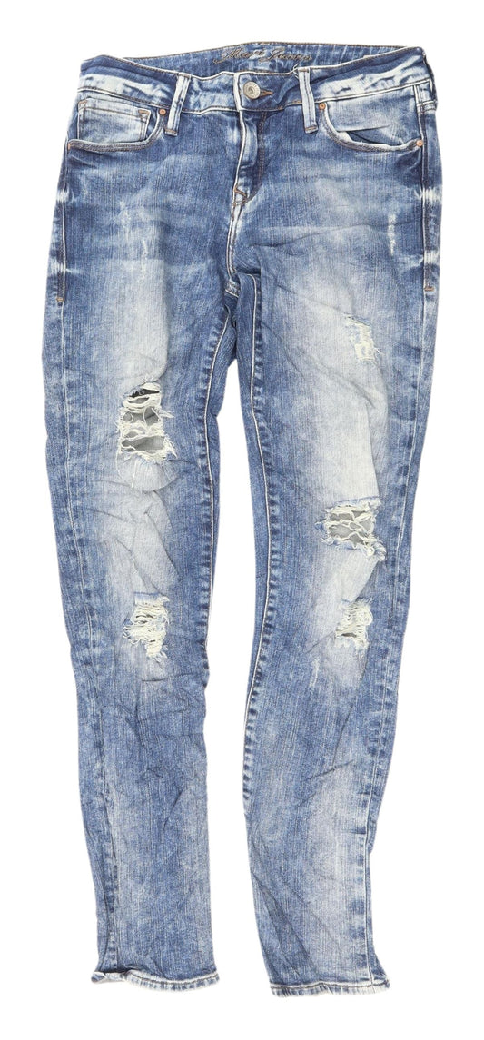 Womens UK Size 4 Mavi Slim Fit Skinny Blue Jeans