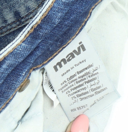 Womens UK Size 4 Mavi Slim Fit Skinny Blue Jeans