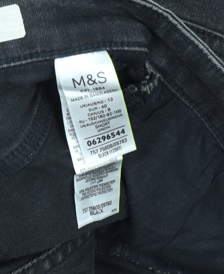 Womens UK Size 12 Marks and Spencer Regular Fit Skinny Black Jeans