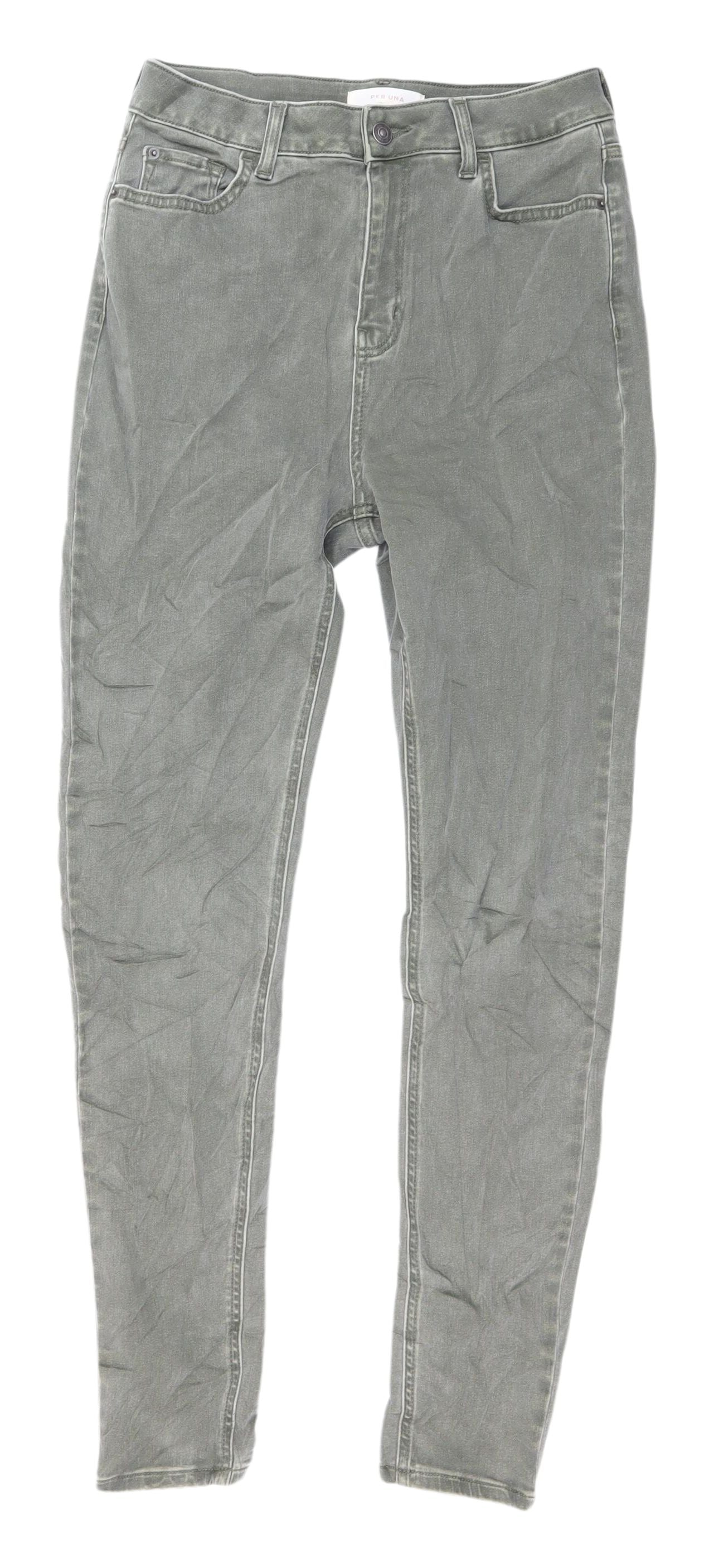 Womens UK Size 10 Marks and Spencer Slim Fit Skinny Green Jeans