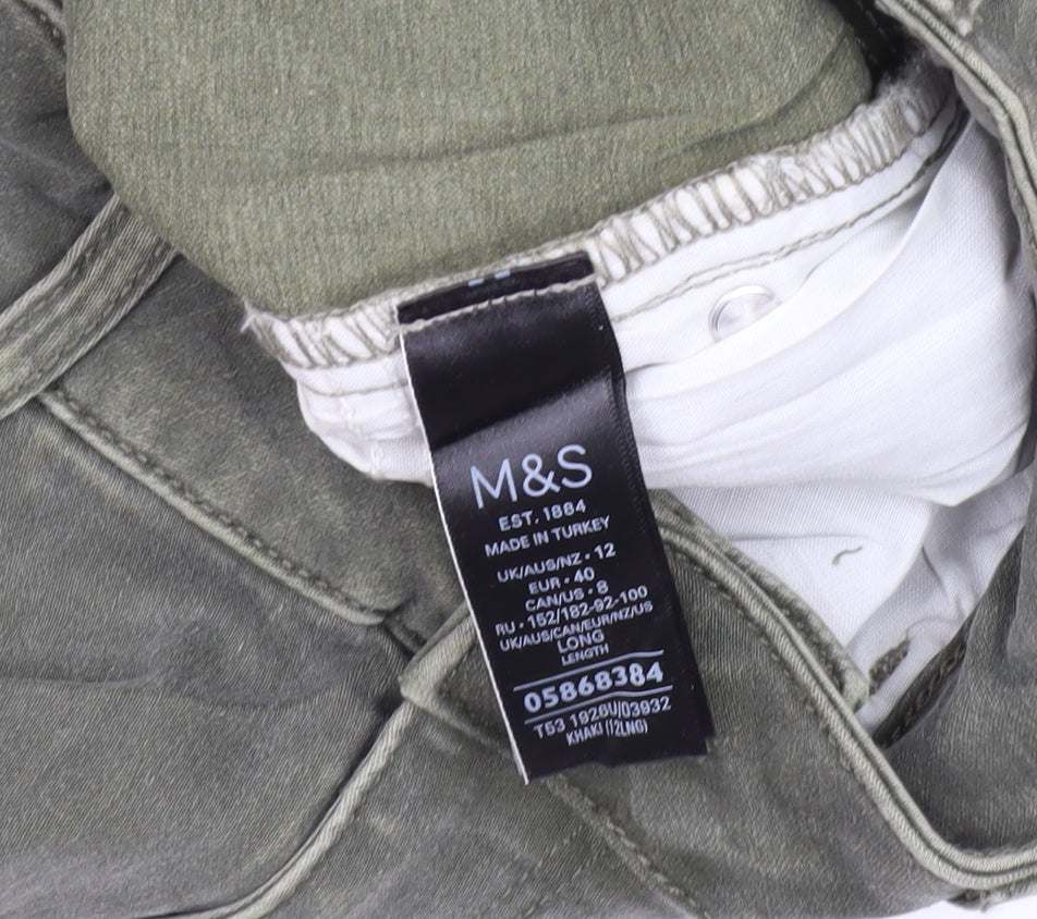 Womens UK Size 12 Marks and Spencer Regular Fit Skinny Green Jeans