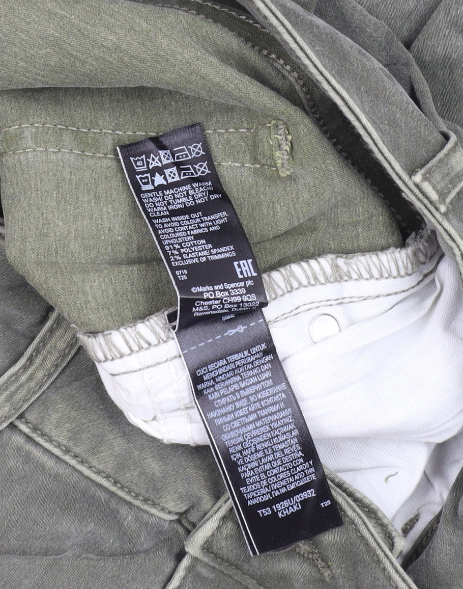 Womens UK Size 12 Marks and Spencer Regular Fit Skinny Green Jeans