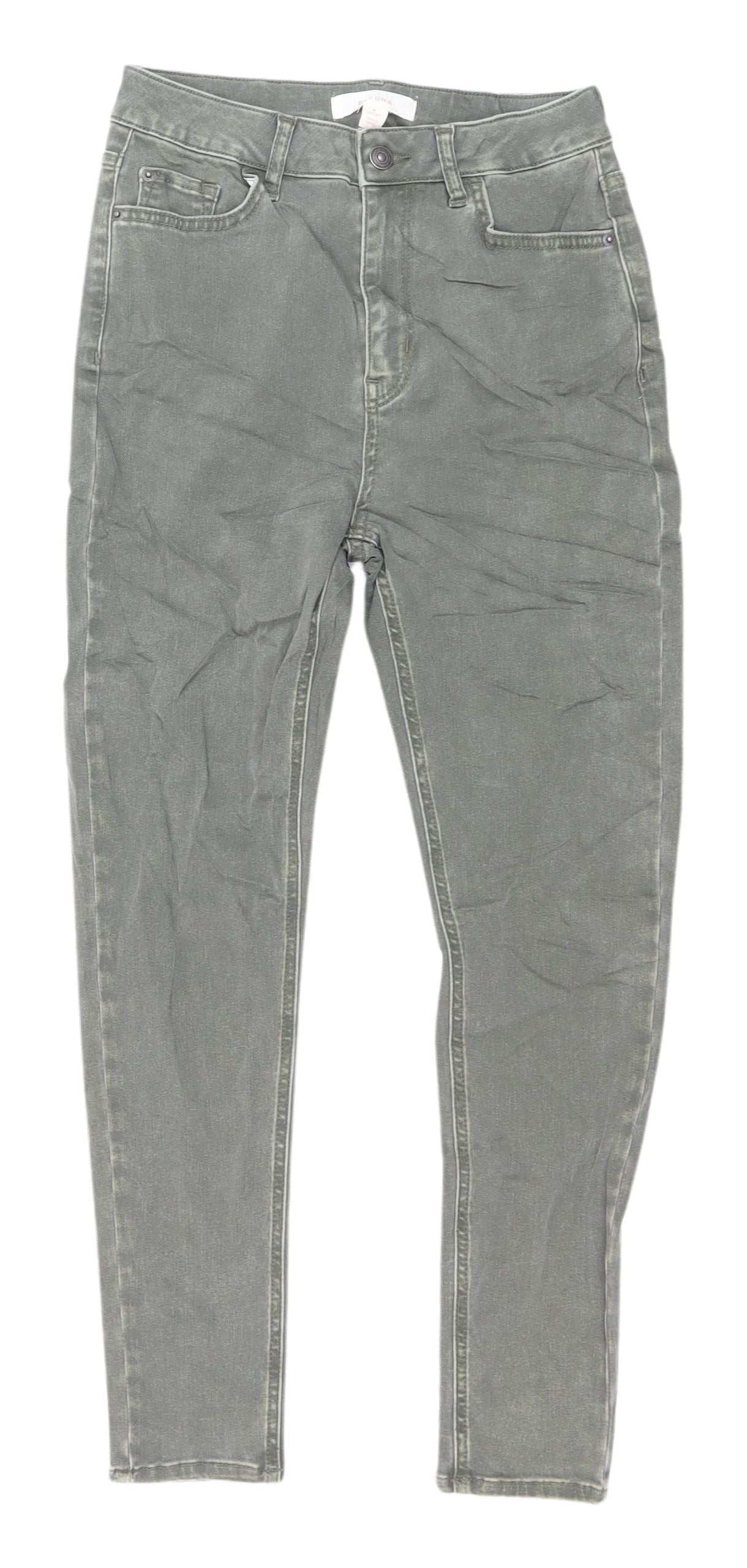 Womens UK Size 8 Marks and Spencer Slim Fit Skinny Green Jeans