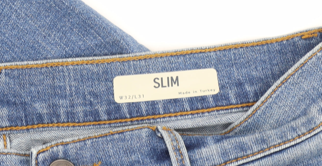 Marks and Spencer Men's Blue Slim Jeans Size 32