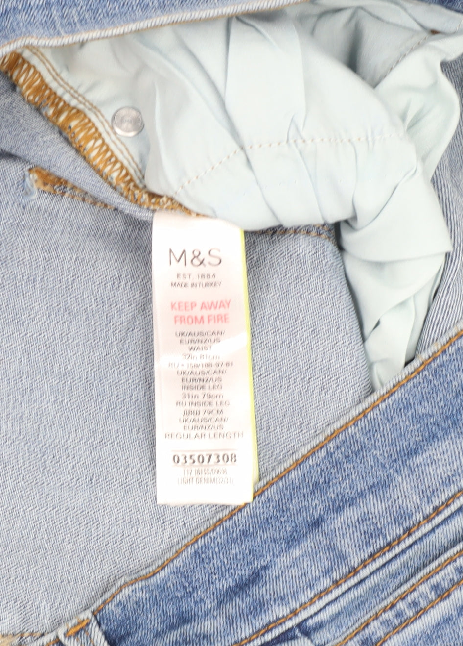 Marks and Spencer Men's Blue Slim Jeans Size 32