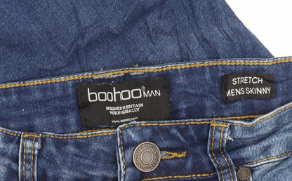 boohooMAN Men's Blue Skinny Jeans Size 32