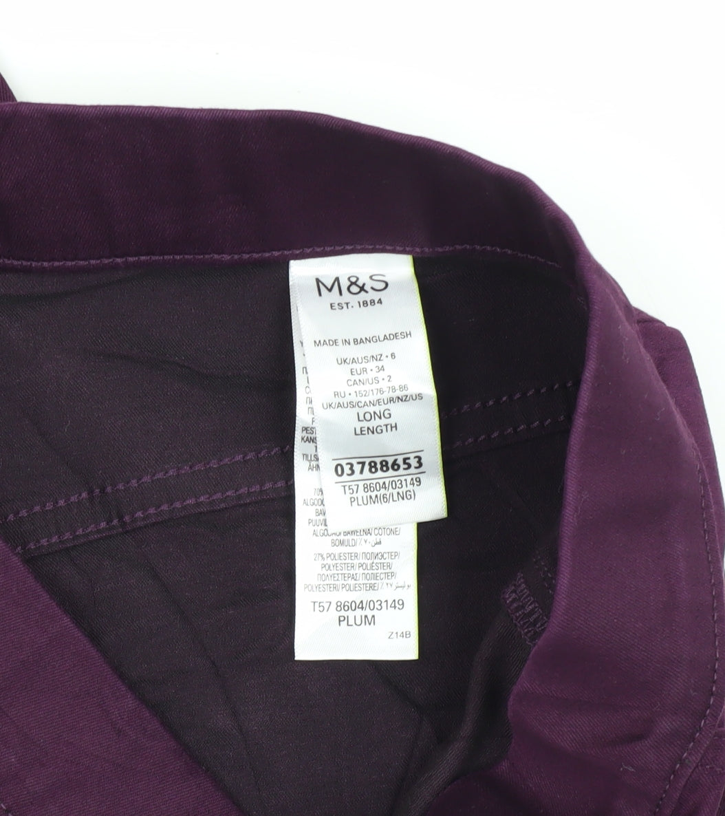 Womens UK Size 6 Marks and Spencer Slim Fit Jegging Purple Jeans