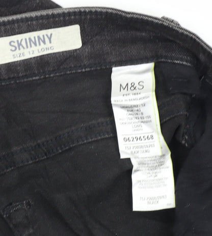 Womens UK Size 12 Marks and Spencer Regular Fit Skinny Black Jeans