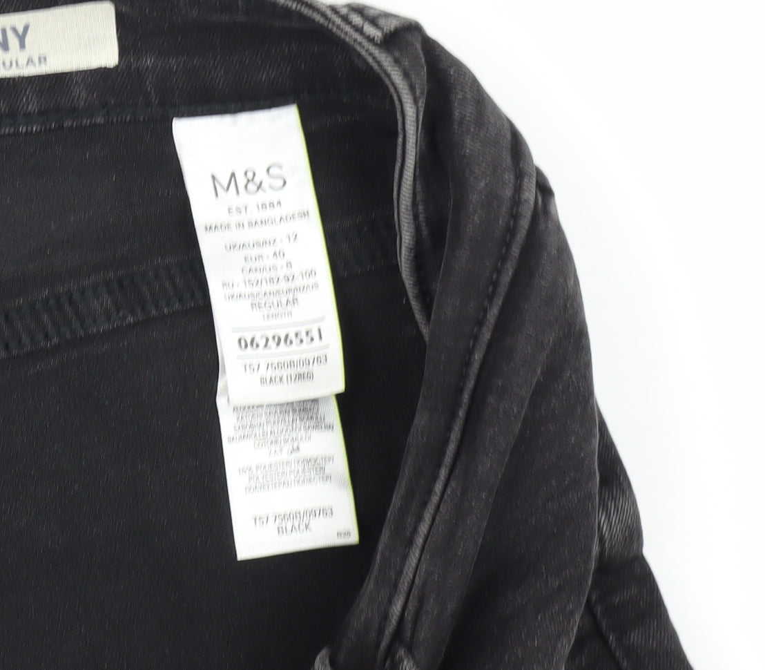Womens UK Size 12 Marks and Spencer Regular Fit Skinny Black Jeans