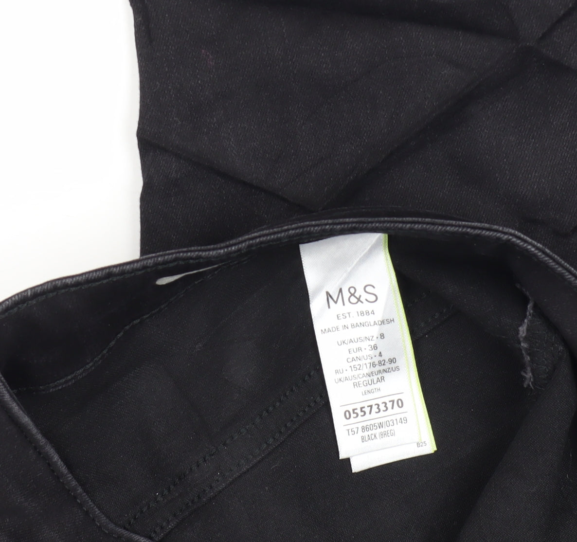 Womens UK Size 8 Marks and Spencer Slim Fit Skinny Black Jeans
