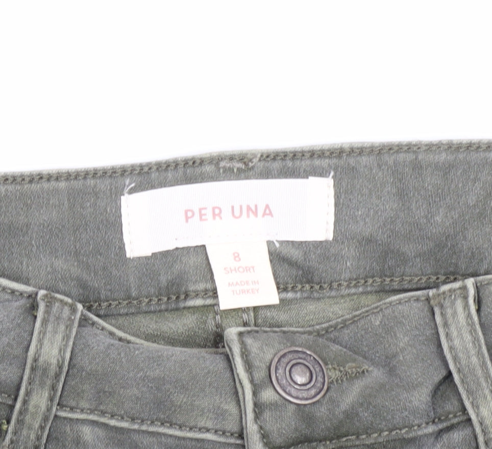 Womens UK Size 8 Marks and Spencer Slim Fit Straight Green Jeans