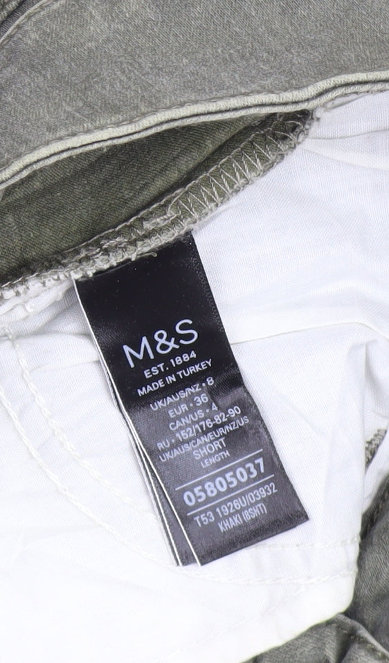 Womens UK Size 8 Marks and Spencer Slim Fit Straight Green Jeans