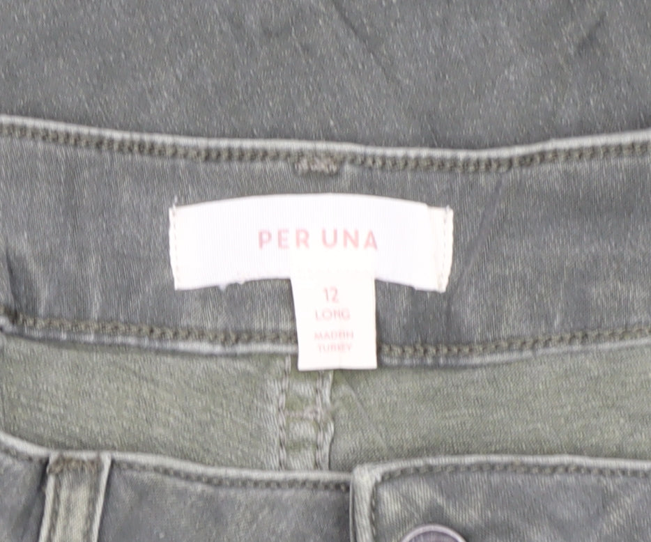 Womens UK Size 12 Marks and Spencer Regular Fit Skinny Green Jeans