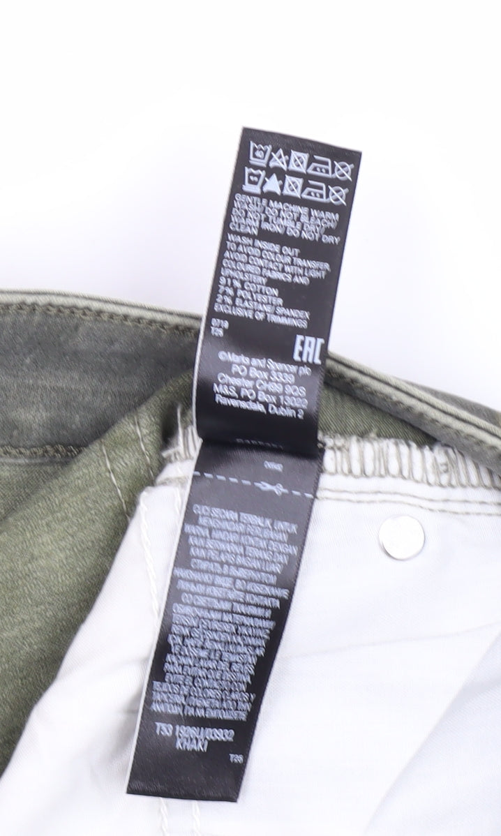Womens UK Size 12 Marks and Spencer Regular Fit Skinny Green Jeans
