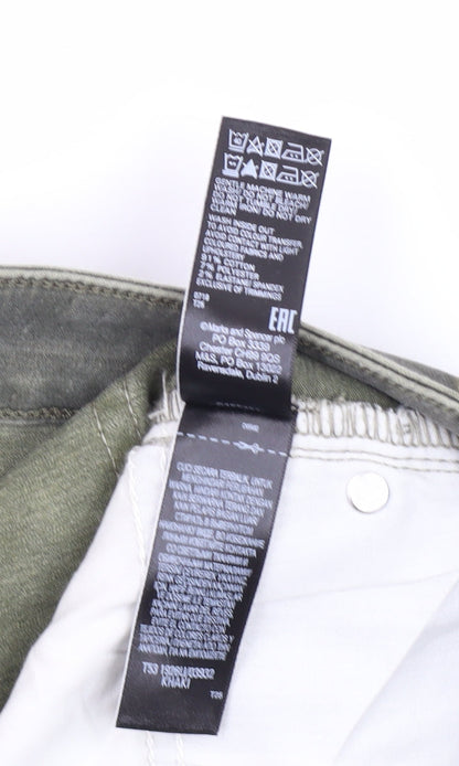Womens UK Size 12 Marks and Spencer Regular Fit Skinny Green Jeans