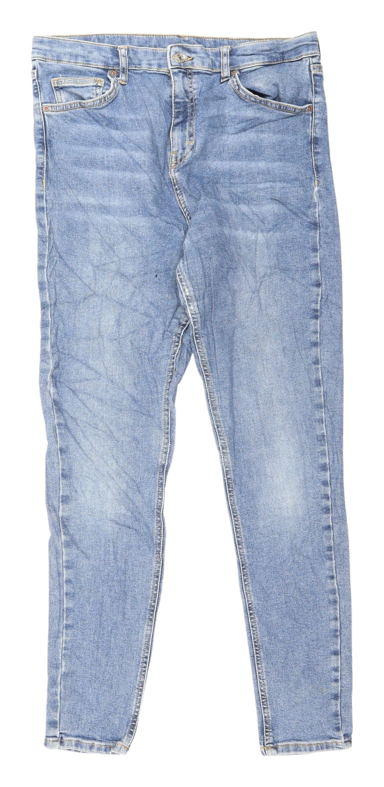 Topshop Women's Blue Skinny Denim Jeans L