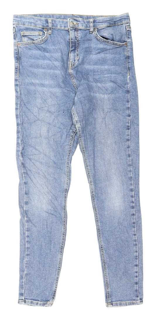 Topshop Women's Blue Skinny Denim Jeans L