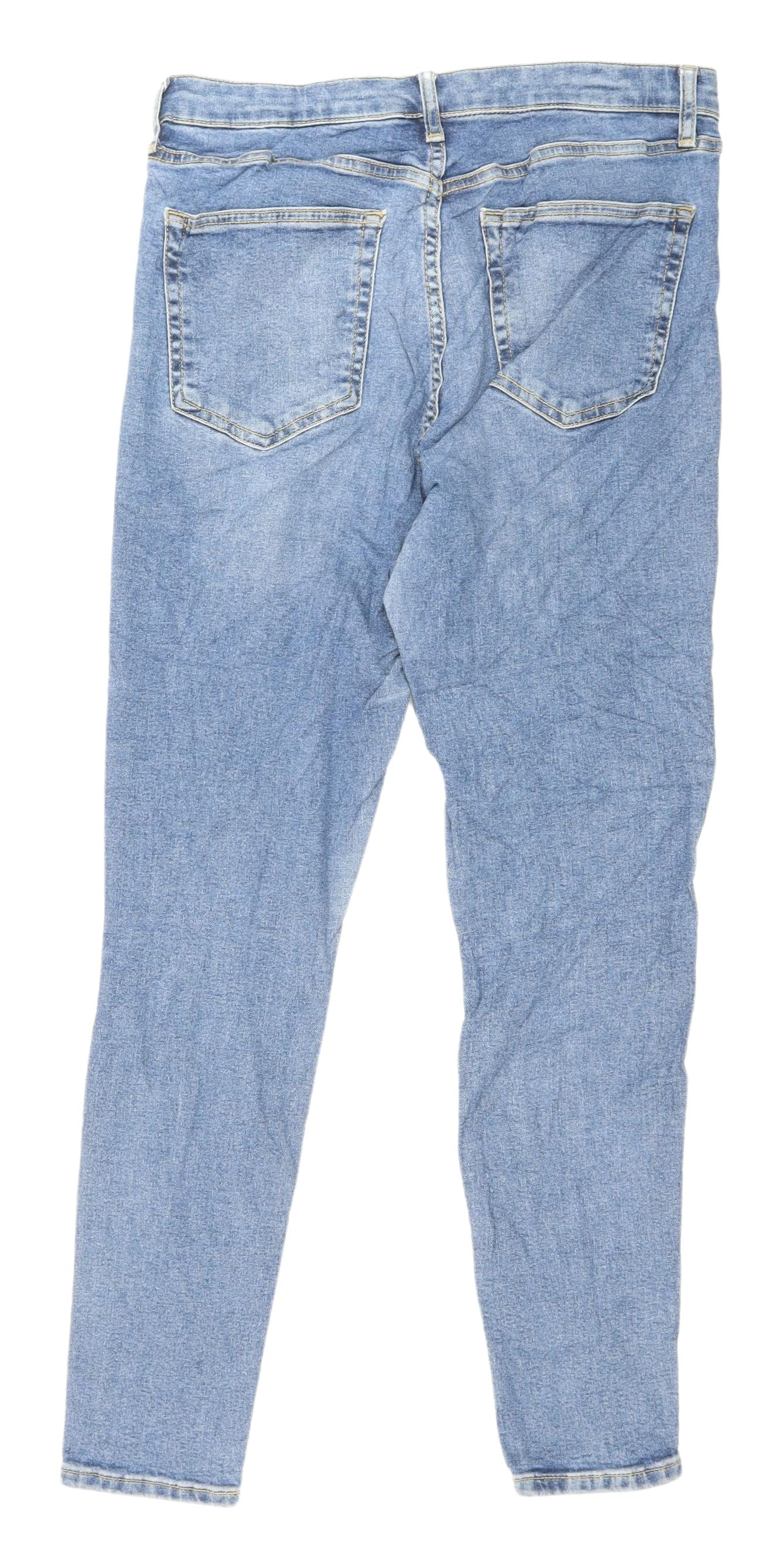 Topshop Women's Blue Skinny Denim Jeans L