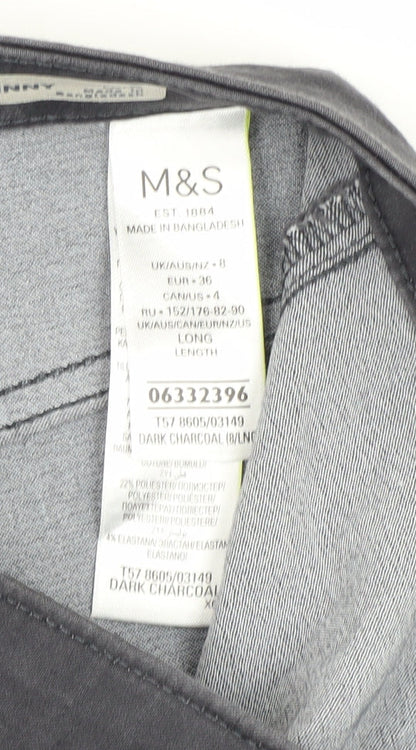 Womens UK Size 8 Marks and Spencer Regular Fit Skinny Grey Jeans