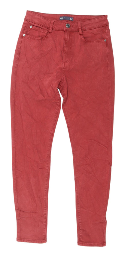 Womens UK Size 10 Marks and Spencer Regular Fit Skinny Red Jeans
