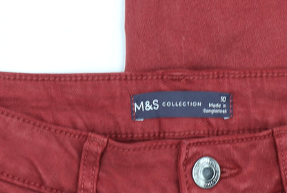 Womens UK Size 10 Marks and Spencer Regular Fit Skinny Red Jeans