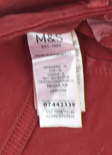 Womens UK Size 10 Marks and Spencer Regular Fit Skinny Red Jeans