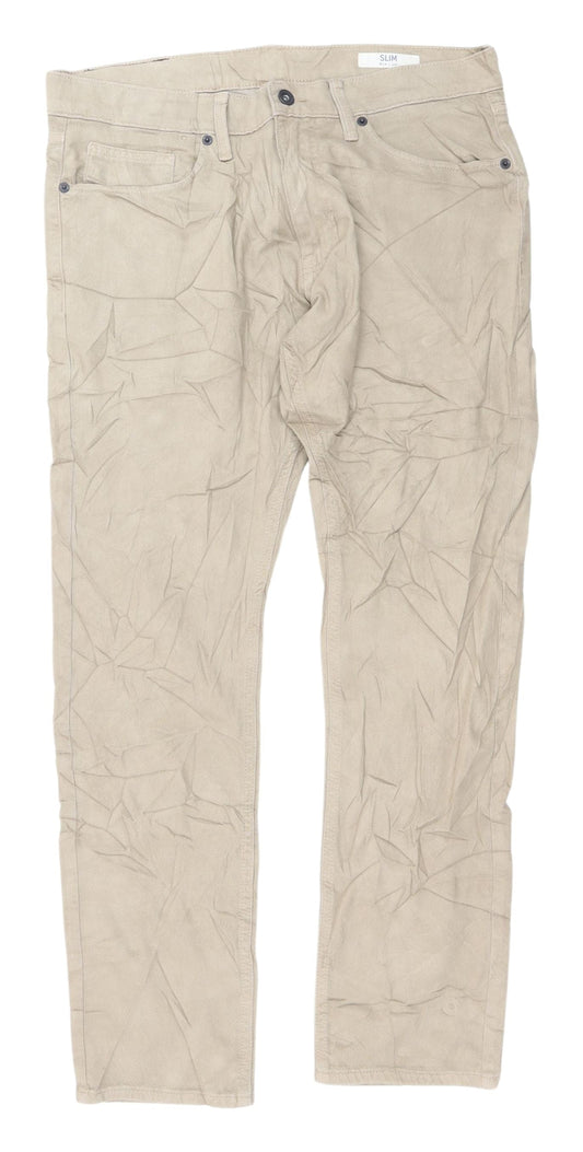 Marks and Spencer Men's Beige Slim Fit Jeans
