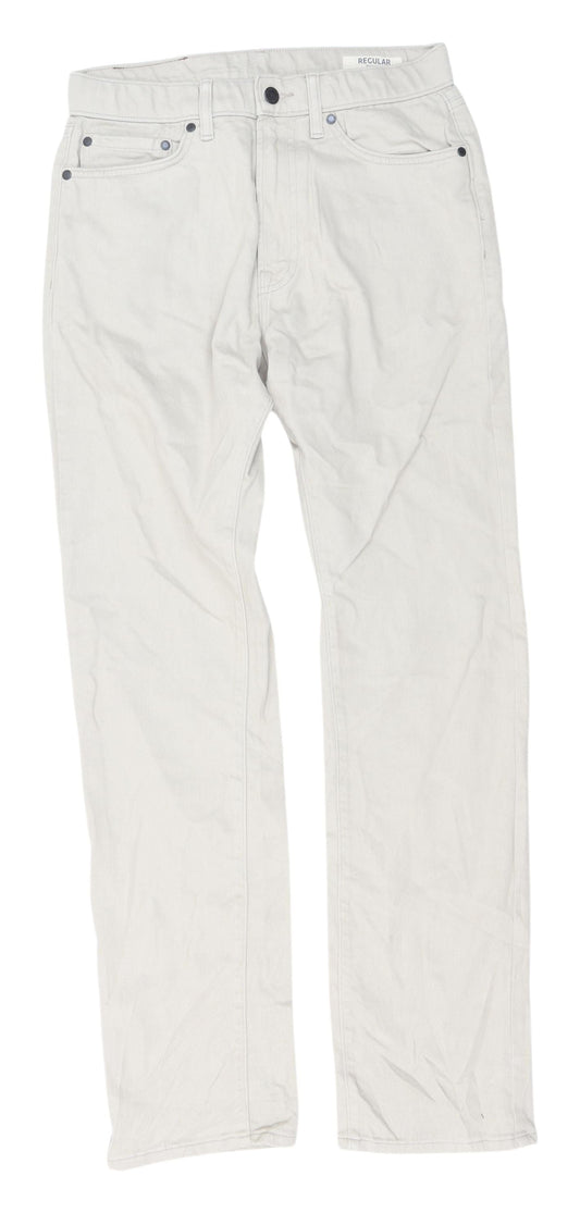 Marks and Spencer Men's Ivory Straight Jeans 30W 33L
