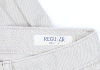 Marks and Spencer Men's Ivory Straight Jeans 30W 33L