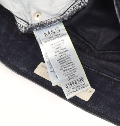 Marks & Spencer Men's Blue Skinny Jeans Size 30 Regular
