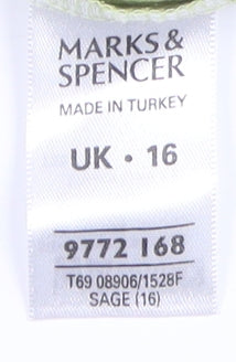 Womens UK Size 16 Marks and Spencer Green Basic Blouse