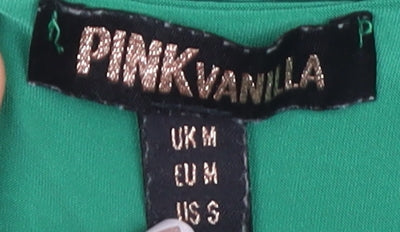 Womens UK Size M Pink Vanilla Green Basic Blouse