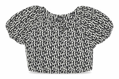 Womens UK Size 14 CMD Black Cropped Blouse