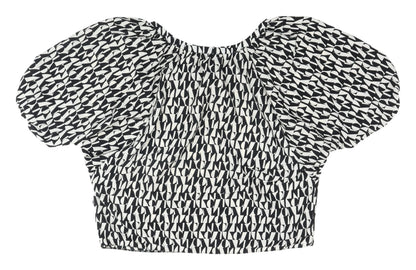 Womens UK Size 14 CMD Black Cropped Blouse