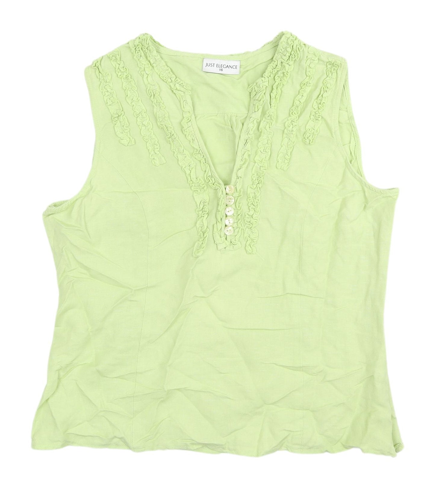 Womens UK Size 16 Just Elegance Green Basic Blouse