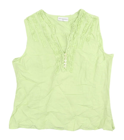 Womens UK Size 16 Just Elegance Green Basic Blouse